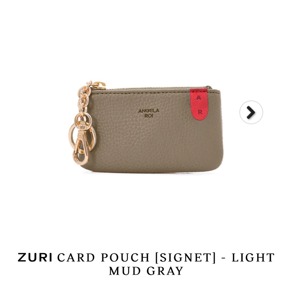 ANGELA ROI ZURI CARD POUCH [SIGNET] - LIGHT MUD GRAY